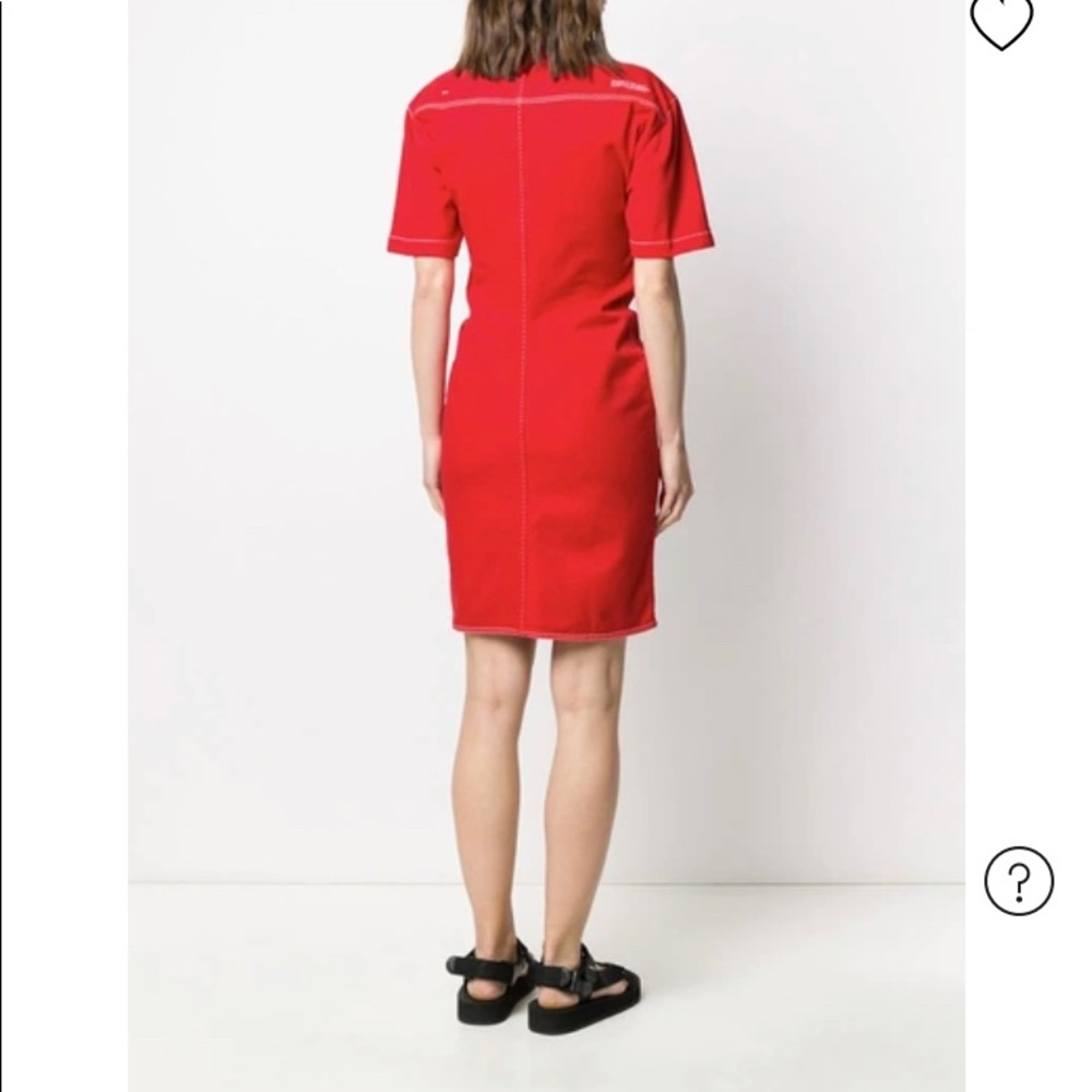 NWT Off white red denim dress 36 - Picture 5 of 11